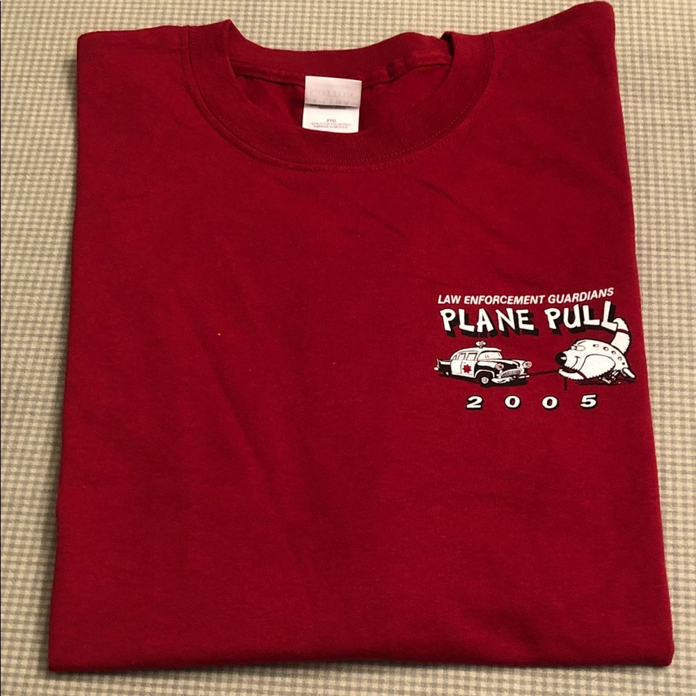 Law Enforcement Guardians Plane Pull 2005 Fundraiser 2XL Gildan BurgundyTee #986